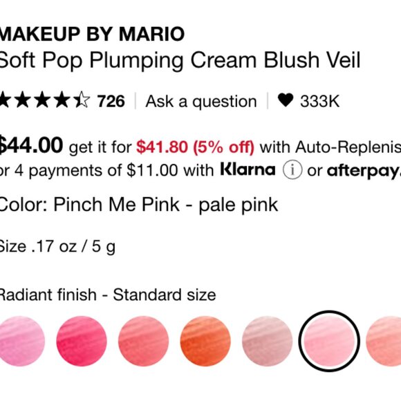 MAKEUP BY MARIO Soft Pop Plumping Cream Blush Veil in Pinch Me Pink-gently used - Picture 10 of 10